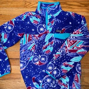 rare print patagonia half snap fleece pullover